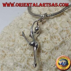 Silver ballerina pendant in split on the tips