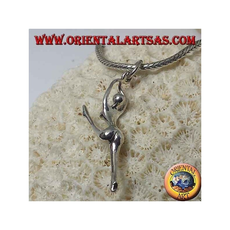 Pendentif ballerine en argent fendu sur les pointes