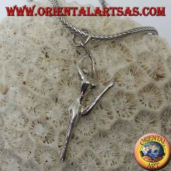 Silver ballerina pendant in split on the tips