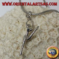 Pendentif ballerine en argent fendu sur les pointes