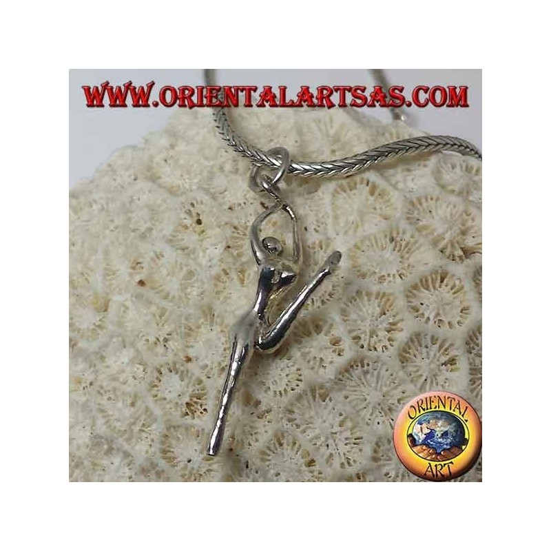 Ciondolo in argento ballerina in spaccata sulle punte