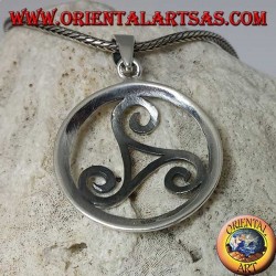Silver triskell pendant in the Celtic symbol circle (large)