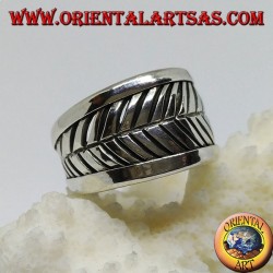 Silberring, Blatt mit verstellbarem Band