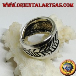 Silberring, Blatt mit verstellbarem Band