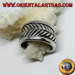 Bague en argent, rainures réglables