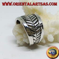 Bague en argent, rainures réglables