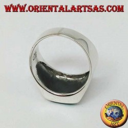 Simple silver ring with natural rectangular turquoise  (25)