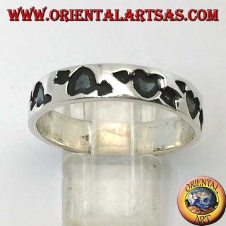 Ring in Silber mit gebrochenem Herzen (Herz mit Pfeil) ausgehöhlt