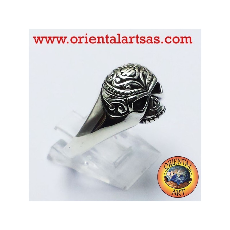 Schädelring tätowiert Silber