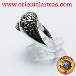 Schädelring tätowiert Silber