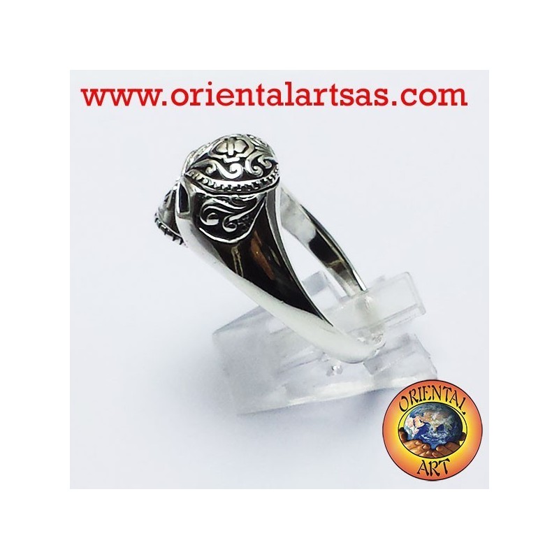 Anneau crâne tatoué argent