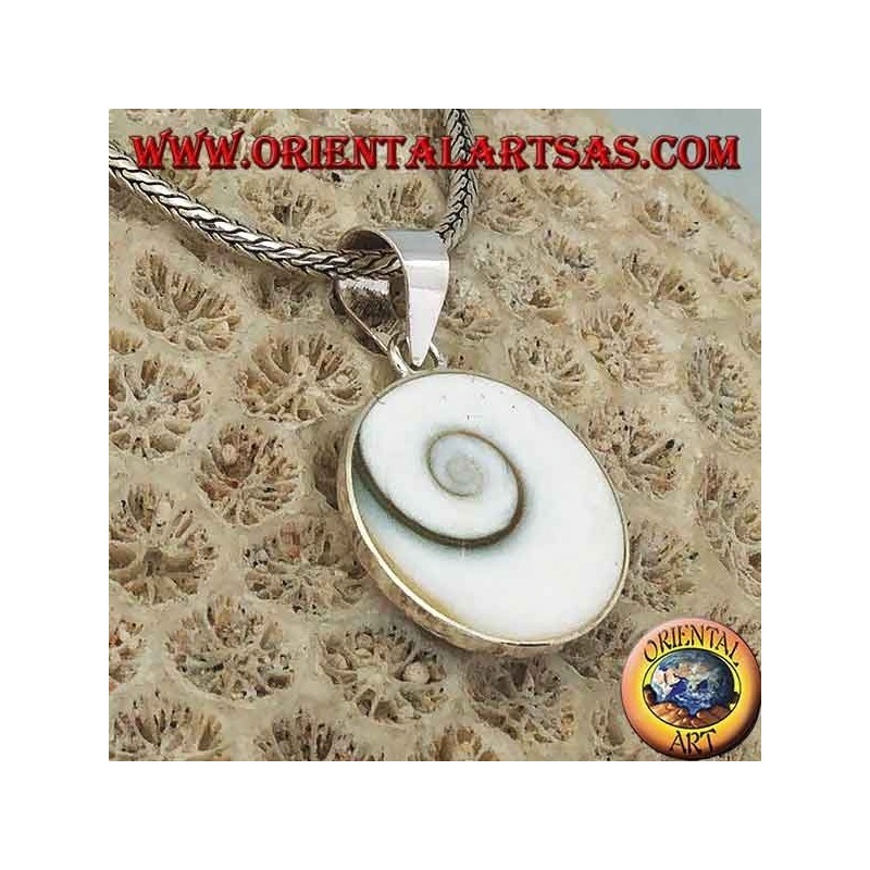 Colgante de plata colgante ojo de Santa Lucía concha Astraea rugosa
