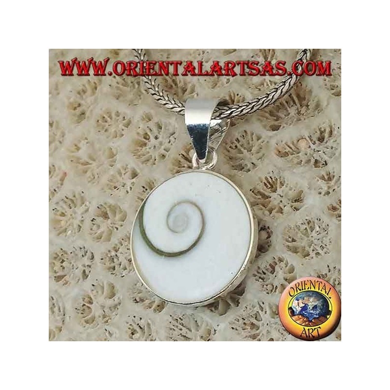 Pendentif pendentif en argent oeil de Sainte Lucie coquille Astraea rugosa