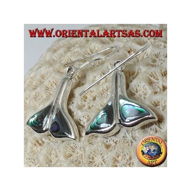 Silberwalschwanzohrringe mit Paua-Muschel (Haliotis iris)