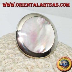 Anillo de plata con madreperla redonda (grande)