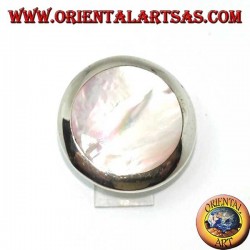 Anillo de plata con madreperla redonda (grande)
