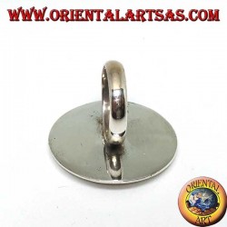 Silver ring with round mother of pearl (large)