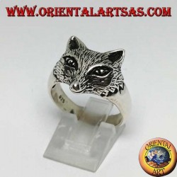 Silver ring with fox head