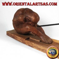 Quemador de incienso, yogui con patas estiradas en madera de suar