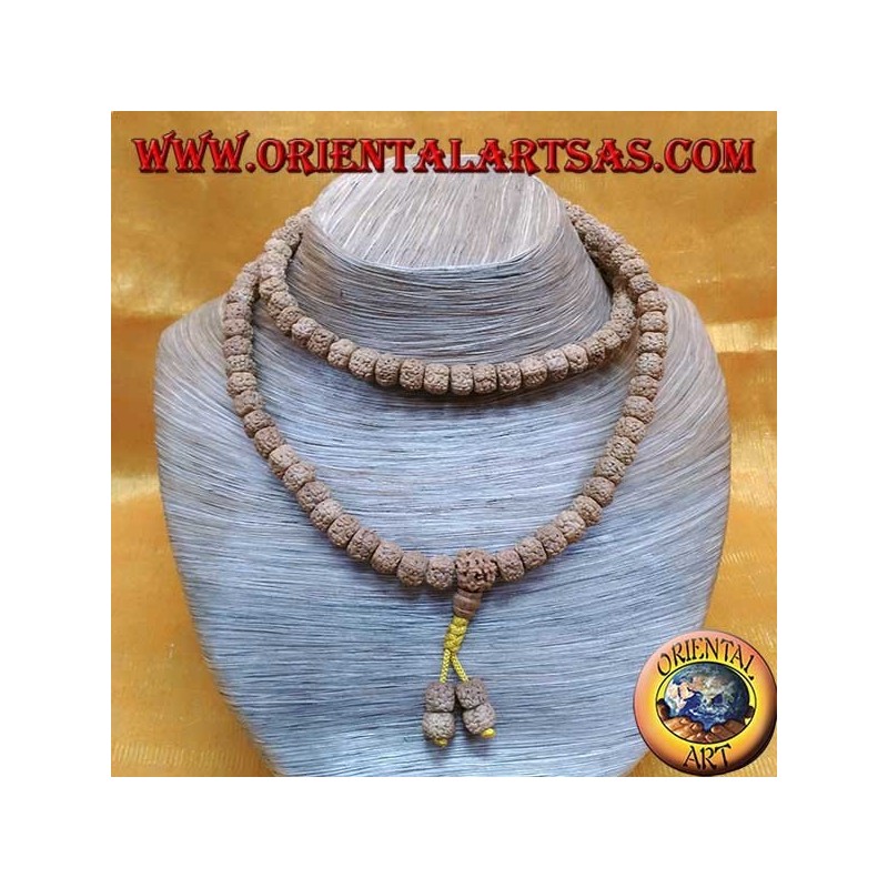 Bouddhiste Mālā 108 perles 9,5 mm perles. en graines de corps claires