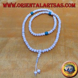 Buddhist Mālā 108 beads of 8 mm. in Yak bone and turquoise