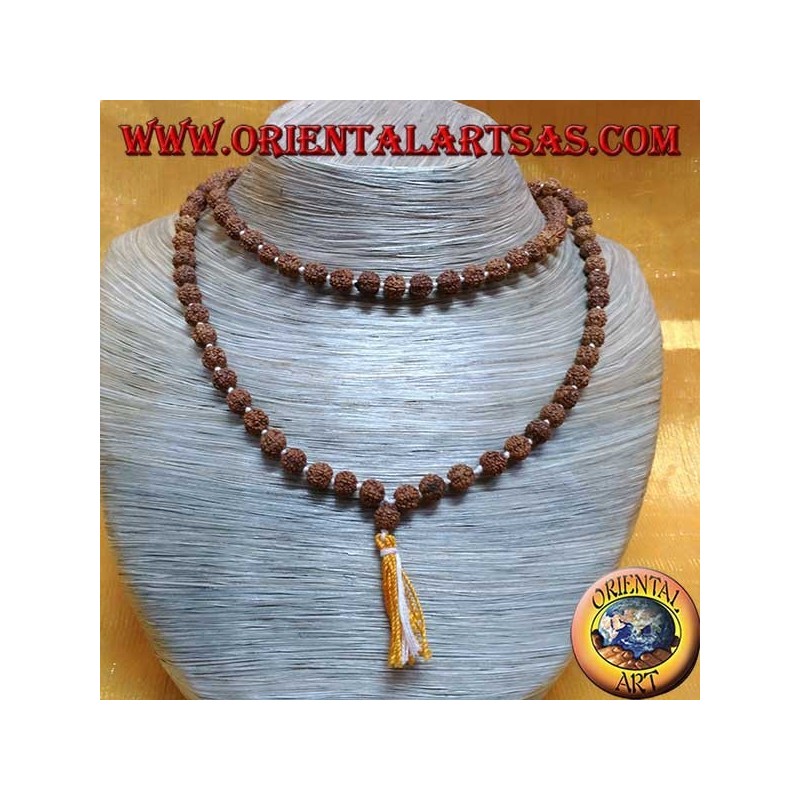 Buddhist Mālā 108 beads of 7 mm. in Rudra seeds individually knotted