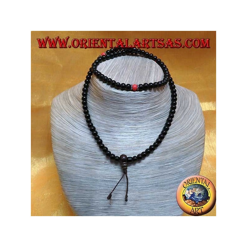 Mālā bouddhiste 108 perles de 7 mm. en onyx