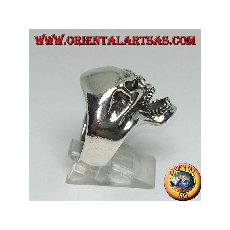 Bague argent crâne agressif