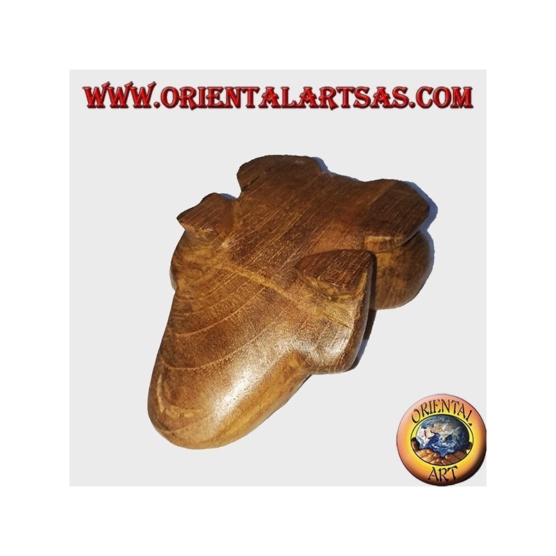 Ranocchio in legno di teak con occhi gialli