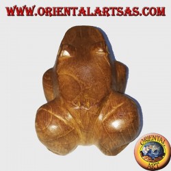 Teak wood frog with yellow eyes
