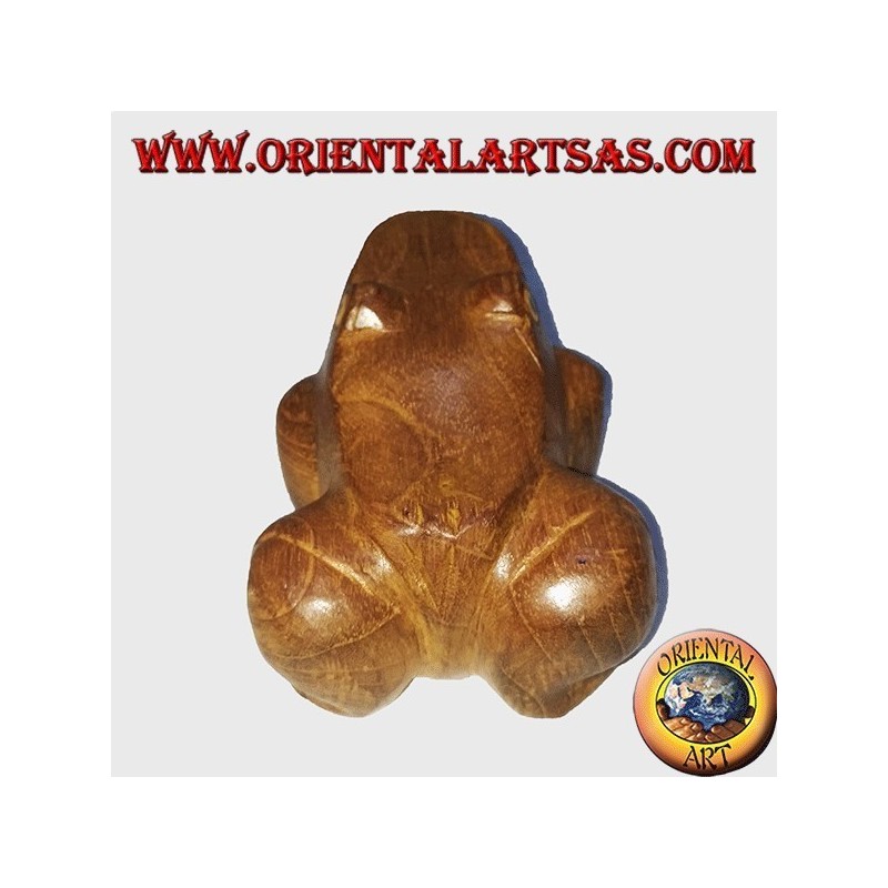 Teak wood frog with yellow eyes