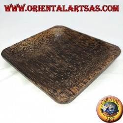 Leeres Tablett Tablett, quadratisch 12 cm in Kokosnussholz