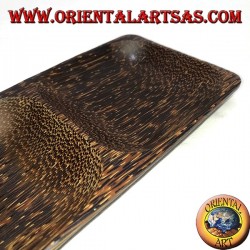 Double tray rectangular tray in coconut wood