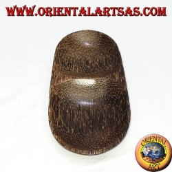 Bandeja doble bandeja ovalada en madera de coco