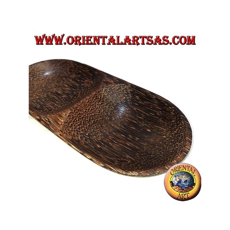 Double tray oval tray in coconut wood