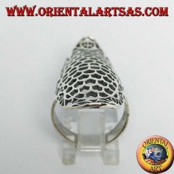 Anillo de plata alargado en forma de elipse