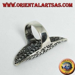 Anillo de plata alargado en forma de elipse