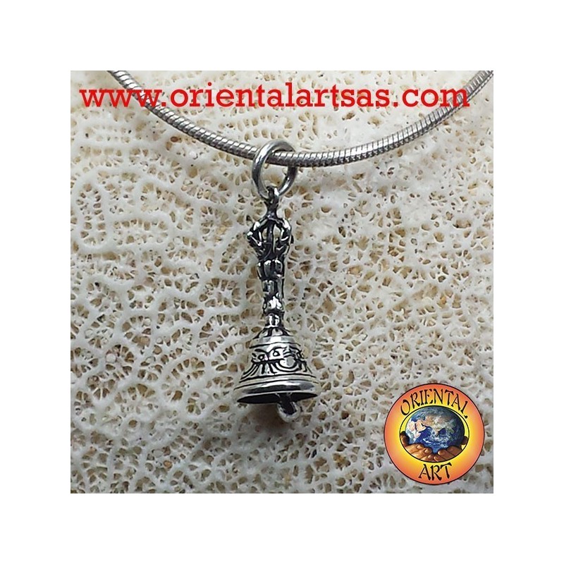 Pendentif de Bell ou Gantha argent tibétain