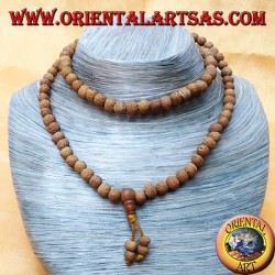 Mālā (Japamālā) Buddhist rosary with 108 Grains of 8 mm. in Ritu or Raktu seeds and a tuft of seeds