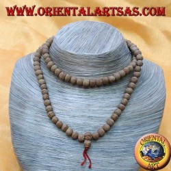 Mālā (Japamālā) Buddhist rosary with 108 Grains of 8 mm. in Ritu or Raktu seeds and red threads