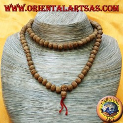 Mālā (Japamālā) Buddhist rosary with 108 Grains of 8 mm. in Ritu or Raktu seeds and red threads