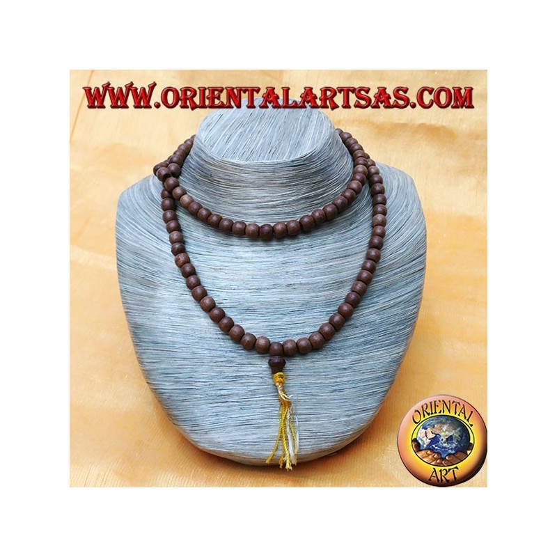 Chapelet bouddhiste Mālā (Japamālā) avec 108 grains de 8 mm. palissandre