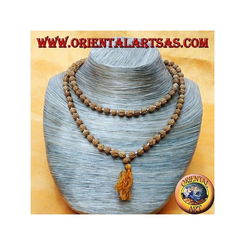 Buddhist Mālā 108 beads of 6 mm. in Rudra seeds individually knotted