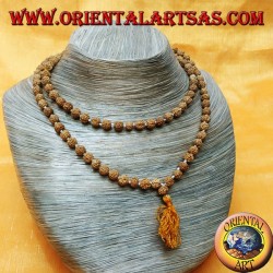 Buddhist Mālā 108 beads of 6 mm. in Rudra seeds individually knotted