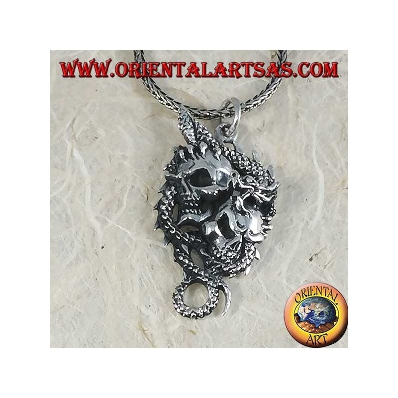 Colgante de plata con dos calaveras