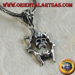 Silver pendant Mobile skull