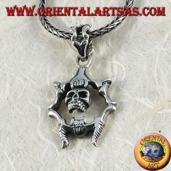 Silver pendant Mobile skull