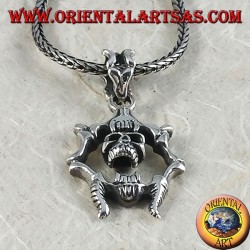 Silver pendant Mobile skull