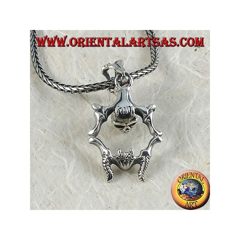 Colgante de plata del cráneo móvil