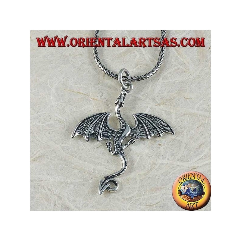 Colgante de plata, gran dragón basilisco celta
